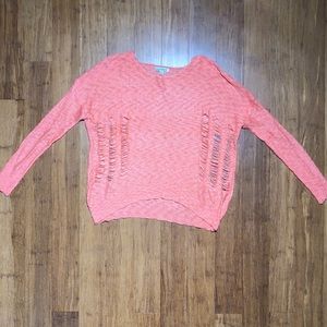 Luca Couture Ripped Coral Sweater